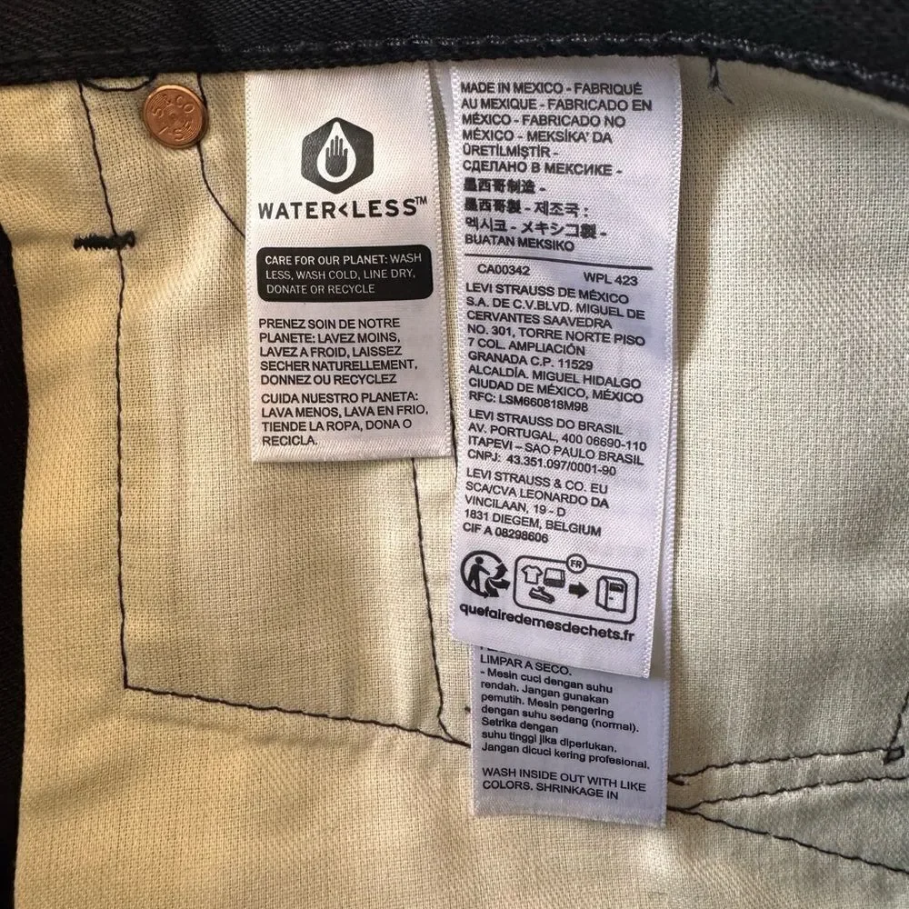 Levi's 501 Black Straight Leg Jeans Timeless Style